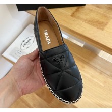 Prada Quilted Nappa Leather Espadrilles Black 2023