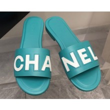 Chanel Leather CHA NEL Mules Green 2023