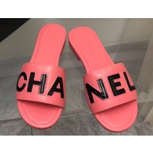 Chanel Leather CHA NEL Mules Pink 2023