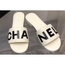 Chanel Leather CHA NEL Mules White 2023
