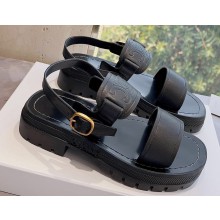 Celine CLEA TRIOMPHE Sandals In Calfskin Black 2023