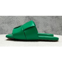 Bottega Veneta Padded Intreccio leather Patch Flat Mules Green 2023