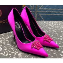 Versace Heel 9.5cm La Medusa Pumps Satin Fuchsia 2023