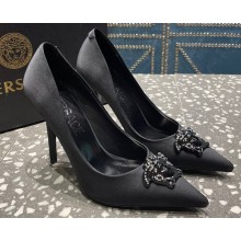 Versace Heel 9.5cm La Medusa Pumps Satin Black 2023