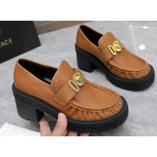 Versace Heel 8cm Medusa Biggie Loafers Brown 2023