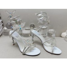 Rene Caovilla Heel 9.5cm Margot crystal Sandals butterflies White