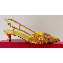 Valentino Crystal VLogo Signature Sequin slingback pumps 12 2023