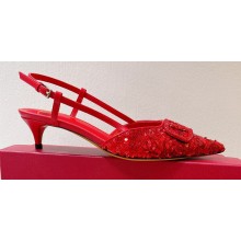 Valentino Crystal VLogo Signature Sequin slingback pumps 14 2023