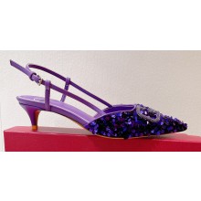 Valentino Crystal VLogo Signature Sequin slingback pumps 04 2023