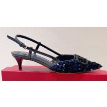Valentino Crystal VLogo Signature Sequin slingback pumps 06 2023