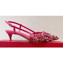 Valentino Crystal VLogo Signature Sequin slingback pumps 08 2023