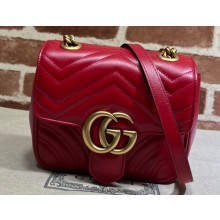 Gucci GG Marmont mini shoulder bag ‎739682 Red 2023