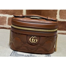 Gucci GG Matelassé top handle mini bag ‎723770 Brown 2023