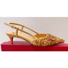 Valentino Crystal VLogo Signature Sequin slingback pumps 09 2023