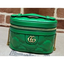 Gucci GG Matelassé top handle mini bag ‎723770 Green 2023
