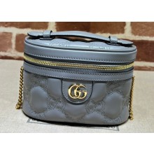 Gucci GG Matelassé top handle mini bag ‎723770 Gray 2023