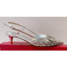 Valentino Crystal VLogo Signature Sequin slingback pumps 11 2023