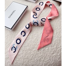 Chanel Silk Twill Slim Bandeau Scarf 6x120cm 01 2023