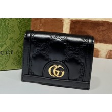 Gucci GG Matelassé card case wallet ‎723786 Black 2023