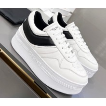 Celine Block Sneakers With Wedge OUTSOLE In Calfskin White/Black 2023