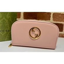 Gucci Blondie zip around wallet 725216 in Leather Light Pink 2023