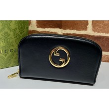 Gucci Blondie zip around wallet 725216 in Leather Black 2023