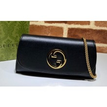 Gucci Blondie continental chain wallet 725215 in Leather Black 2023