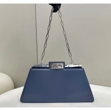 Fendi leather Peekaboo Cut Medium bag Blue 2023