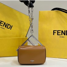 Fendi leather Nano Bag F bag Brown 2023