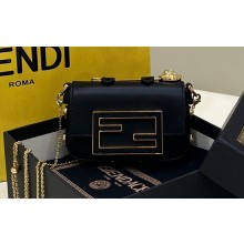 Fendi Fendace Nano Baguette Bag Charm Leather Black 2023