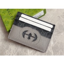 Gucci Card case with cut-out Interlocking G 701425 Gray 2023