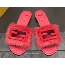 Fendi Baguette mink slides Red 2023