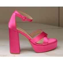 Gianvito Rossi Heel 11.5cm Platform 3.5cm Sheridan Sandals Satin Fuchsia 2023