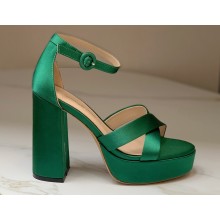 Gianvito Rossi Heel 11.5cm Platform 3.5cm Sheridan Sandals Satin Green 2023