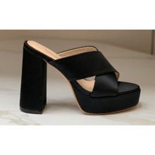 Gianvito Rossi Heel 11.5cm Platform 3.5cm Sheridan Mules Satin Black 2023