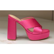 Gianvito Rossi Heel 11.5cm Platform 3.5cm Sheridan Mules Satin Fuchsia 2023