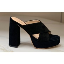 Gianvito Rossi Heel 11.5cm Platform 3.5cm Sheridan Mules Suede Black 2023