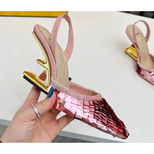 Fendi First sequin high-heeled slingbacks Pink 2023