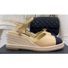 Chanel CC Logo Espadrilles Sandals Beige 2023