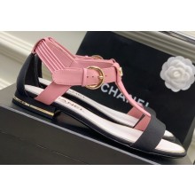 Chanel Heel 2cm Lambskin and Grosgrain Sandals G39022 Pink 2023