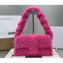Jacquemus Le Bambidou Shearling flap bag 2036 Fuchsia