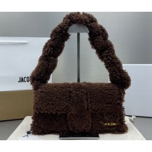 Jacquemus Le Bambidou Shearling flap bag 2036 Coffee