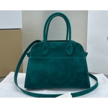 The Row Soft Margaux 10 Bag in Leather Suede Green