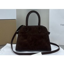 The Row Soft Margaux 10 Bag in Leather Suede Coffee