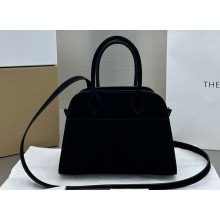The Row Soft Margaux 10 Bag in Leather Suede Black