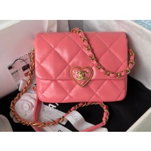 Chanel Mini Flap Bag in Lambskin AS3979 Dark Pink 2023