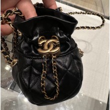 Chanel Shiny Lambskin and Gold-Tone Metal Clutch with Chain Bag AP3272 Black 2023