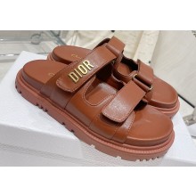 Dior Lambskin DiorAct Slides Brown 2023