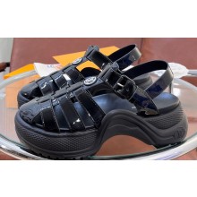 Louis Vuitton Heel 5cm LV Archlight Flat Sandals Patent calf leather Black 2023