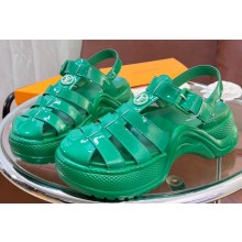 Louis Vuitton Heel 5cm LV Archlight Flat Sandals Patent calf leather Green 2023